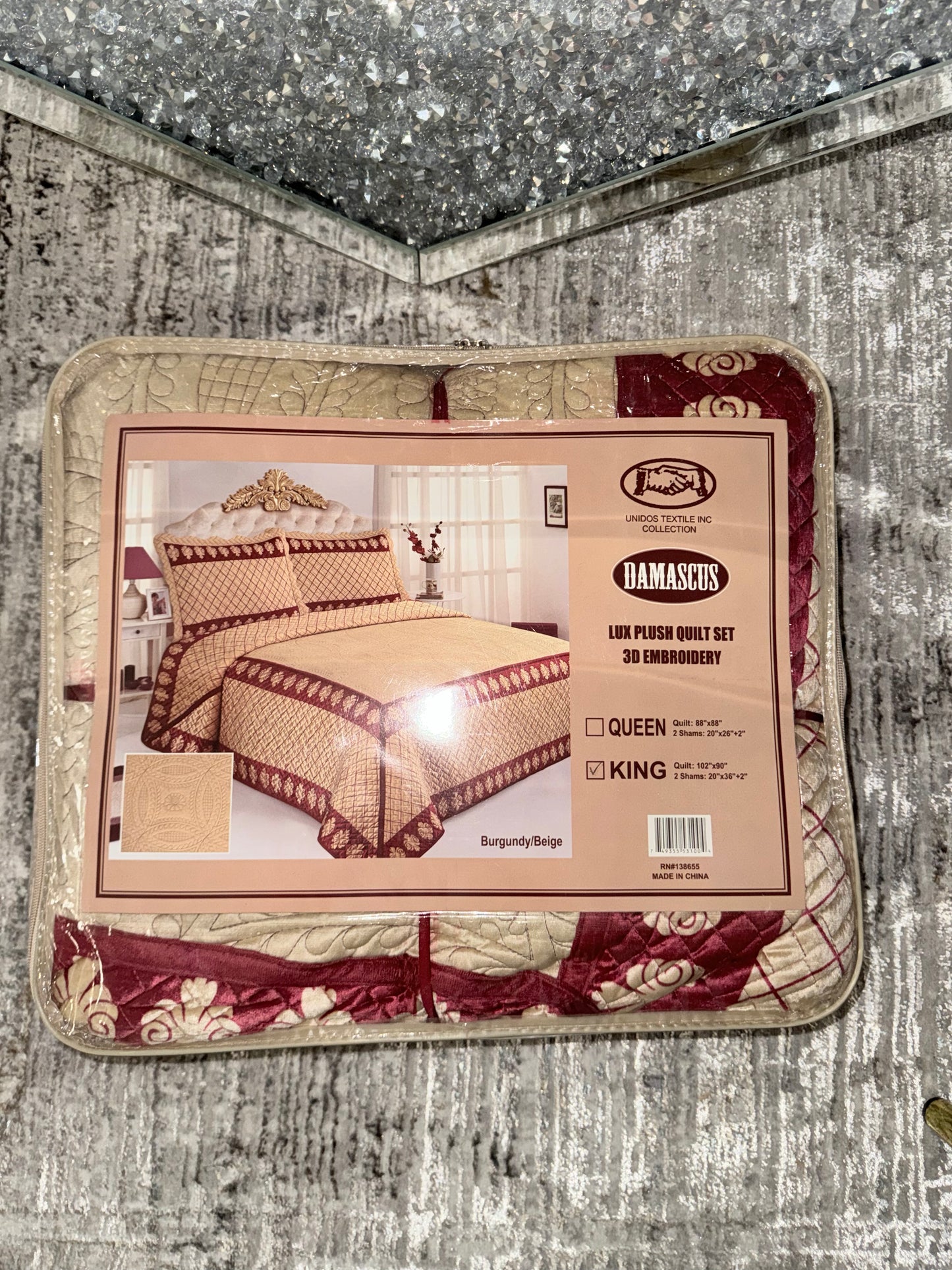 Lux Plush 3-Piece King Quilt Set